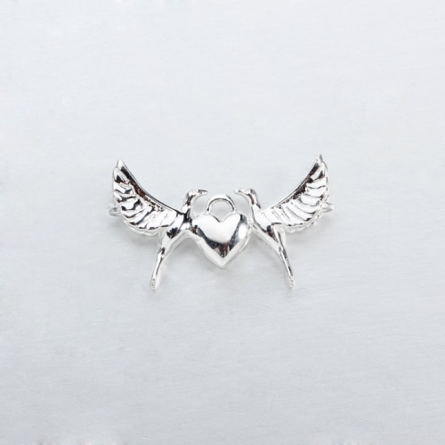 Renfook Sterling silver bird heart peace Diy jewelry charm