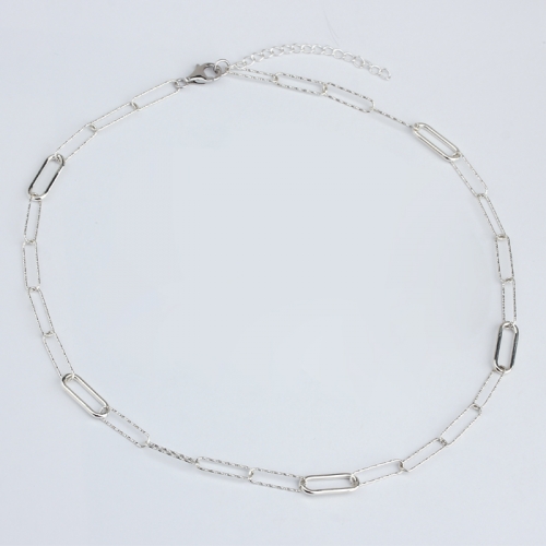 925 Sterling silver paperclip necklace