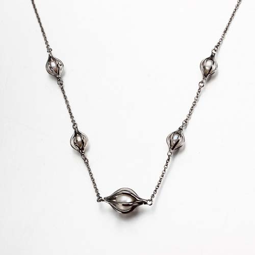 925 Sterling silver fashion bead cloth matching necklace