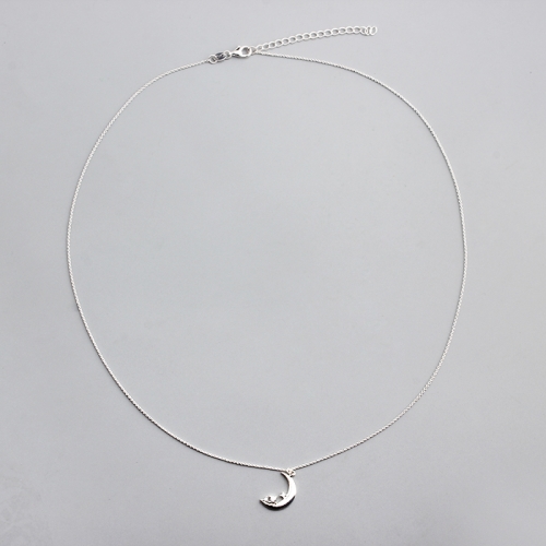 925 sterling silver moon charm trendy jewellery necklace