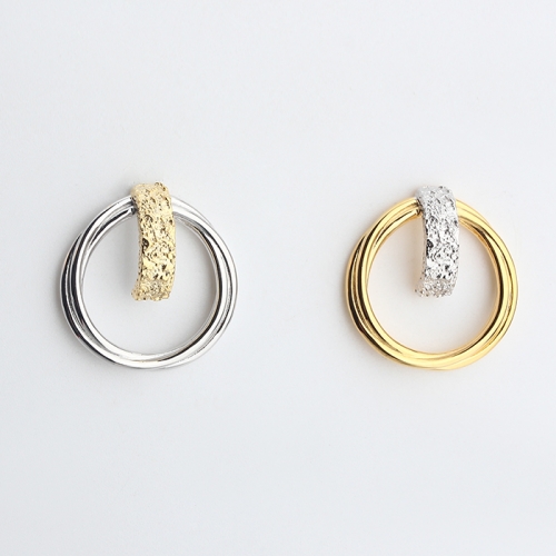 925 sterling silver hammered circle earrings stud