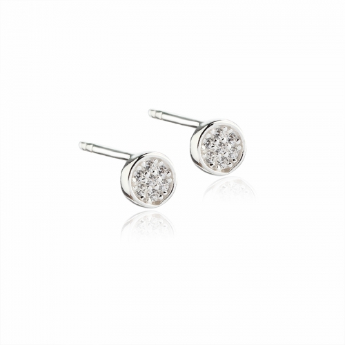 925 Sterling Silver Mini Round CZ Earring Finding Studs