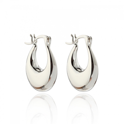 925 Sterling Silver Shiny Fashion Huggie Earrings