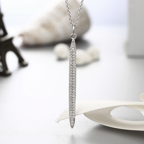 925 sterling silver cz stones long string pendant necklaces
