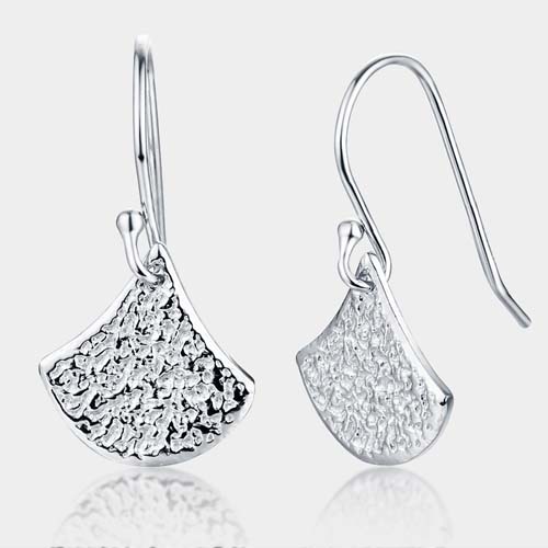 925 sterling silver cubic zirconia  fan shape hook earrings