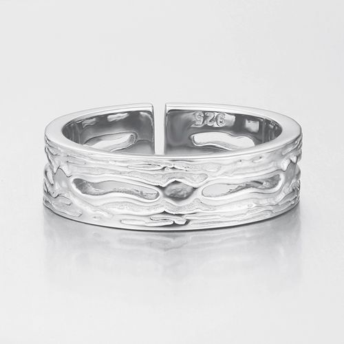 Oxidized 925 sterling silver open mens rings