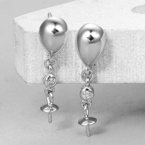 925 sterling silver pearl drop earrings mountings