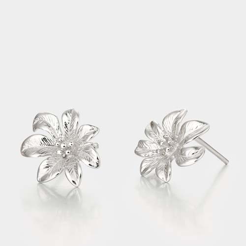 925 sterling silver beautiful flower earring studs for girls