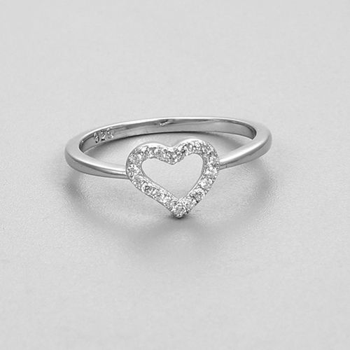 925 sterling silver cubic zirconia heart rings