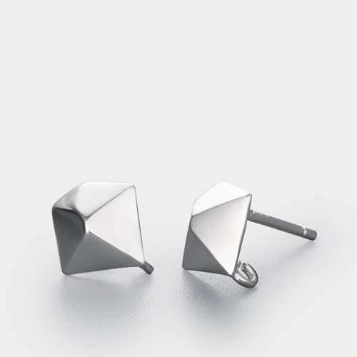 925 sterling silver fashion solid geometry earring studs