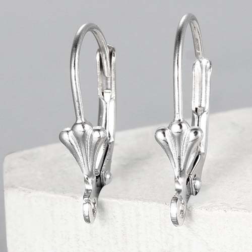 925 sterling silver new leaf french clasps earring