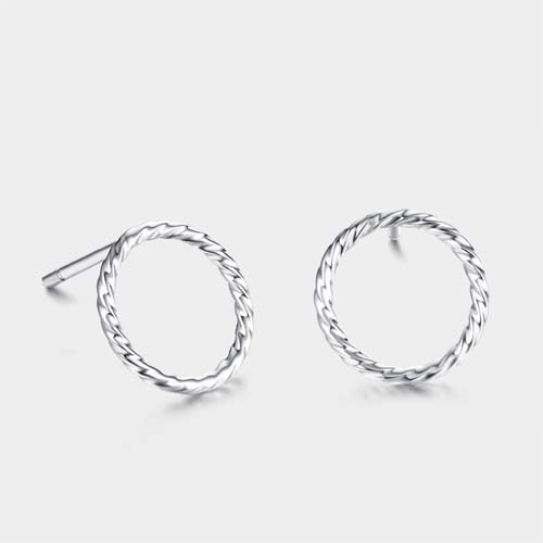 925 sterling silver minimalist round stud earrings