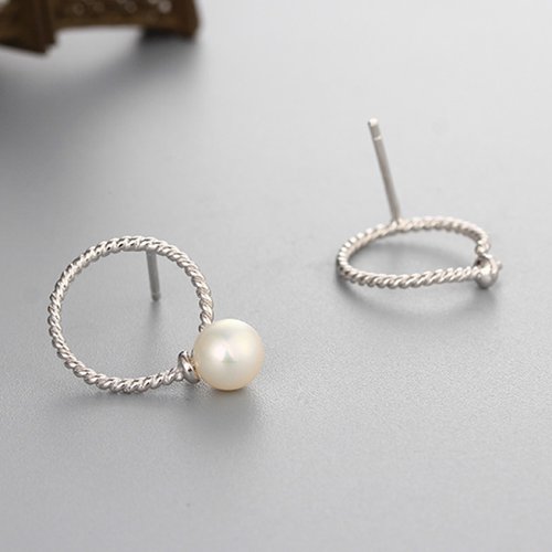 925 sterling silver geometric pearl earrings findings