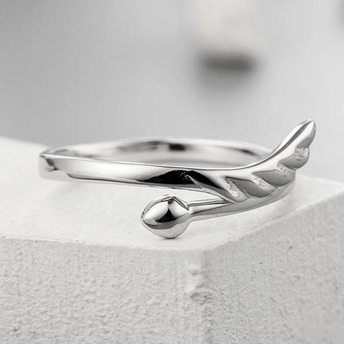 925 sterling silver latest angel design wing girls rings with heart