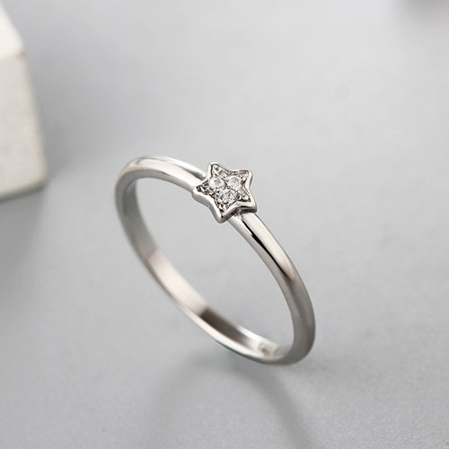 925 sterling silver cz stone shine star finger rings for girls