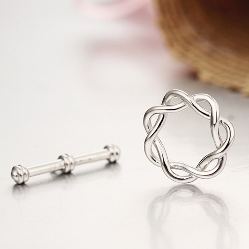 925 sterling silver twist ring necklace toggle clasps