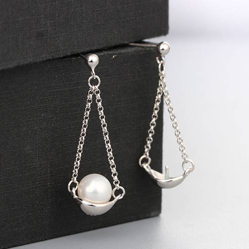 925 sterling silver hanging pearl earring findings