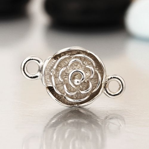 925 sterling silver big rose magnetic clasps