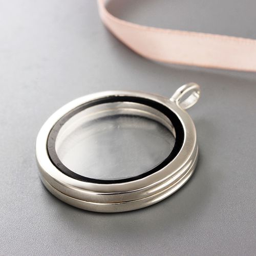 925 sterling silver glass round memory box