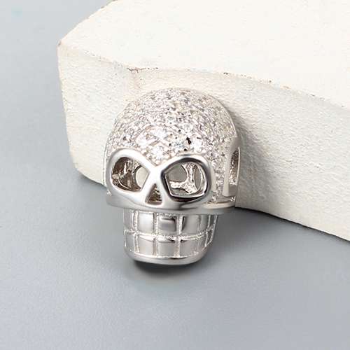 925 sterling silver skull shape beads
