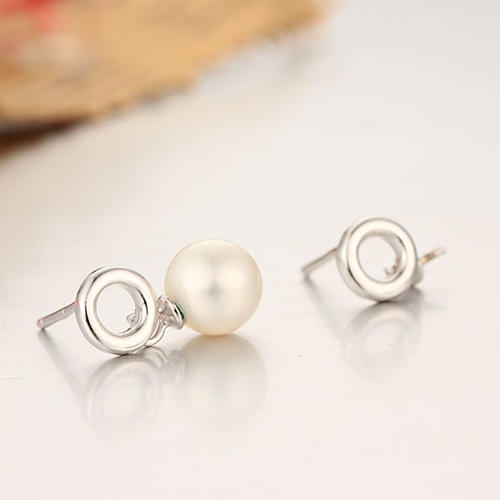 925 sterling silver round ring pearl earring findings