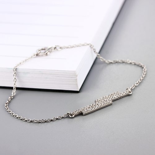 Fashionable 925 sterling silver cz stone bars bracelets