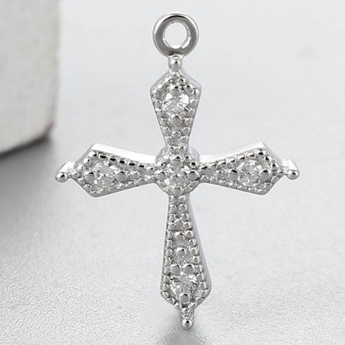 925 sterling silver cubic zirconia vintage cross charms