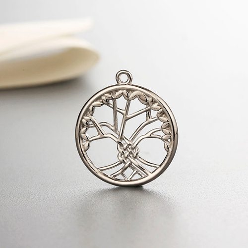925 sterling silver tree of life round charms