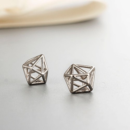925 sterling silver cube cage charms