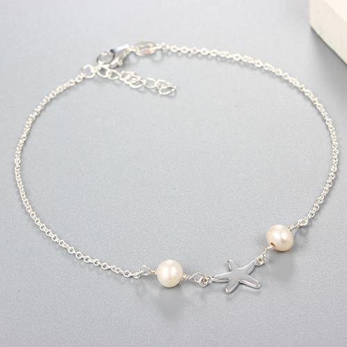 925 sterling silver starfish pearl bracelet