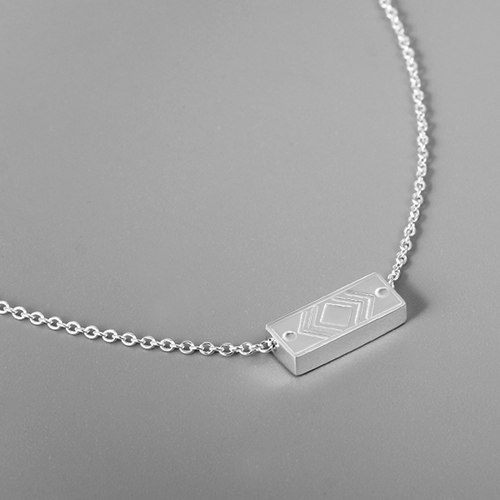 925 sterling silver rectangle charm necklaces