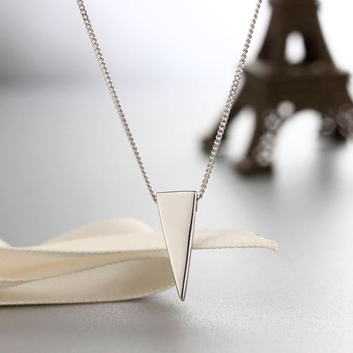 925 sterling triangle tag pendant necklaces