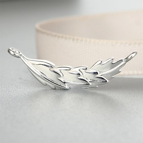 925 sterling silver fashion simple leaf charms