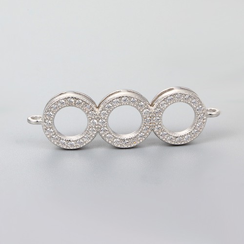 925 sterling silver cz stone circle charms