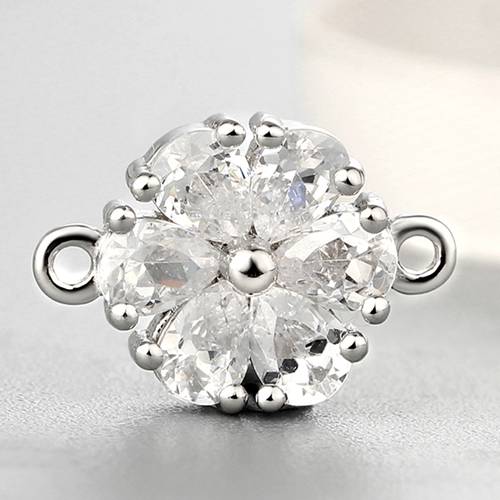 925 sterling silver pear cubic zirconia flower charms