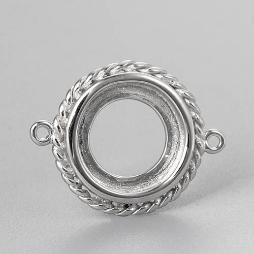 925 sterling silver round bezel connector charms