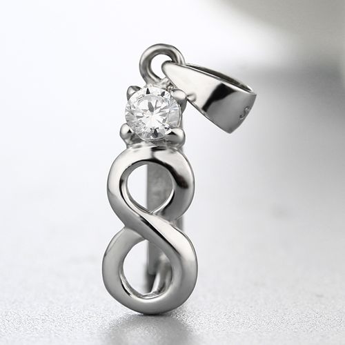 925 sterling silver infinity crystal pendant clasp