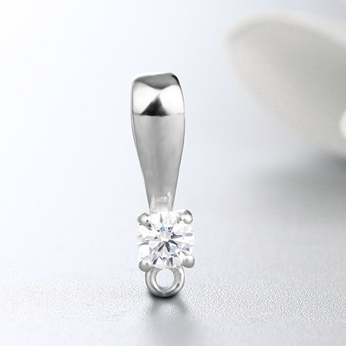 925 sterling silver CZ drop pendant finding