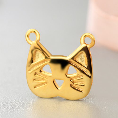 925 sterling silver cat connector charms