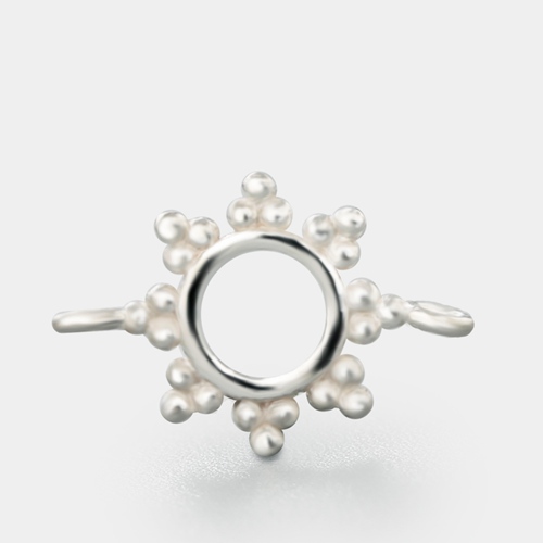 925 sterling silver sun shaped round ring connector charms