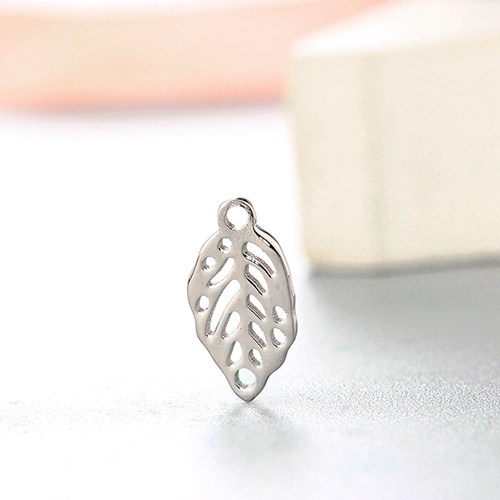 925 sterling silver hollow leaf connector charms