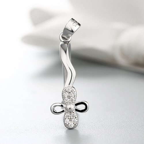925 sterling silver clover crystal pendant findings