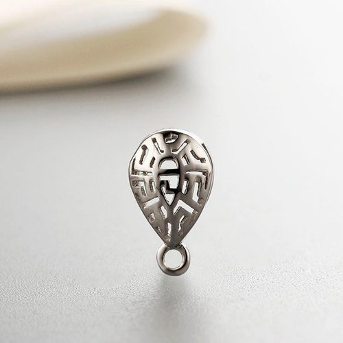 925 sterling silver hollow pear shape pendant findings