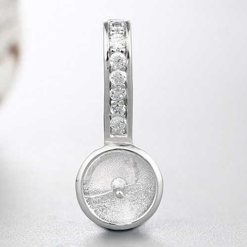 925 sterling silver cz stone 9 shape round for pearl