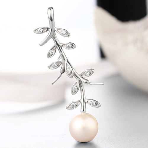 925 sterling silver branches and leaves pendant for pearl
