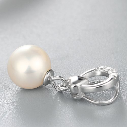 925 sterling silver cz stone pendant for pearl