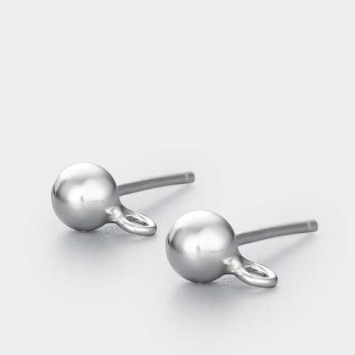 925 sterling silver 4mm ball earring with jump ring