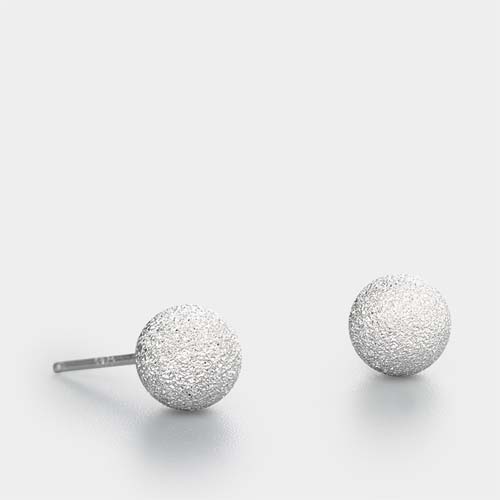 925 sterling silver stardust ball earrings -7MM