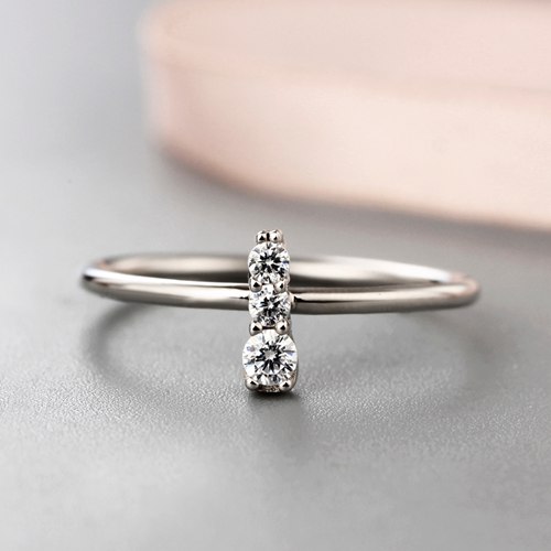 925 sterling silver a rows zircon stones rings