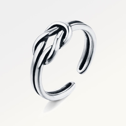 Oxidized 925 sterling silver knot ring